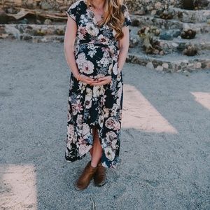 Faux Wrap Maternity Dress